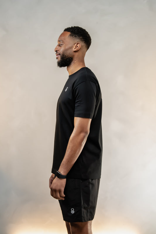 12.8 LOGO SHORTS BLACK