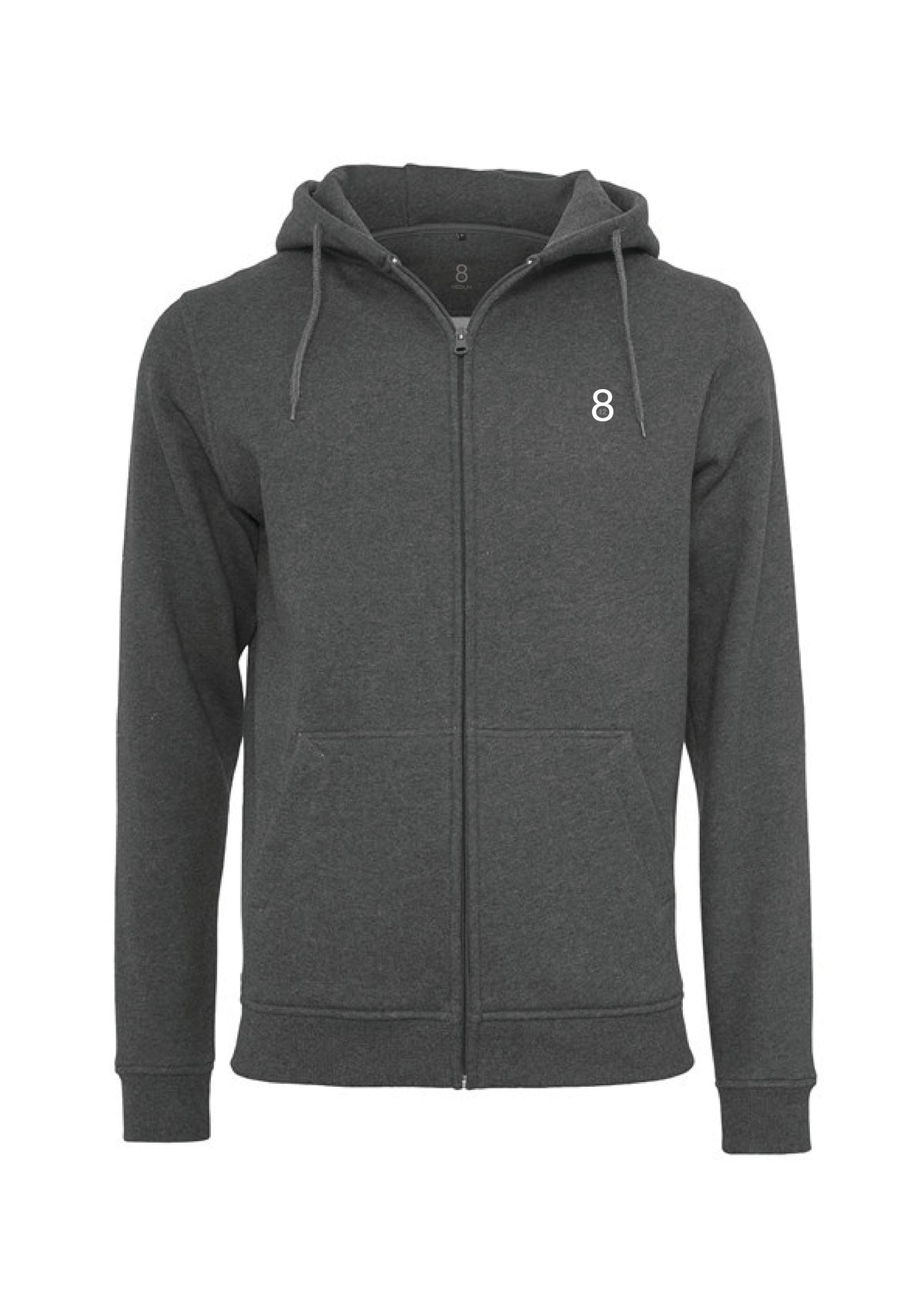 NEVER OFF-SEASON. ZIP HOODIE CHARCOAL
