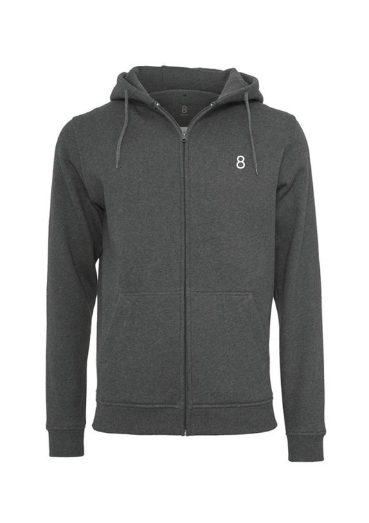 NEVER OFF-SEASON. ZIP HOODIE CHARCOAL