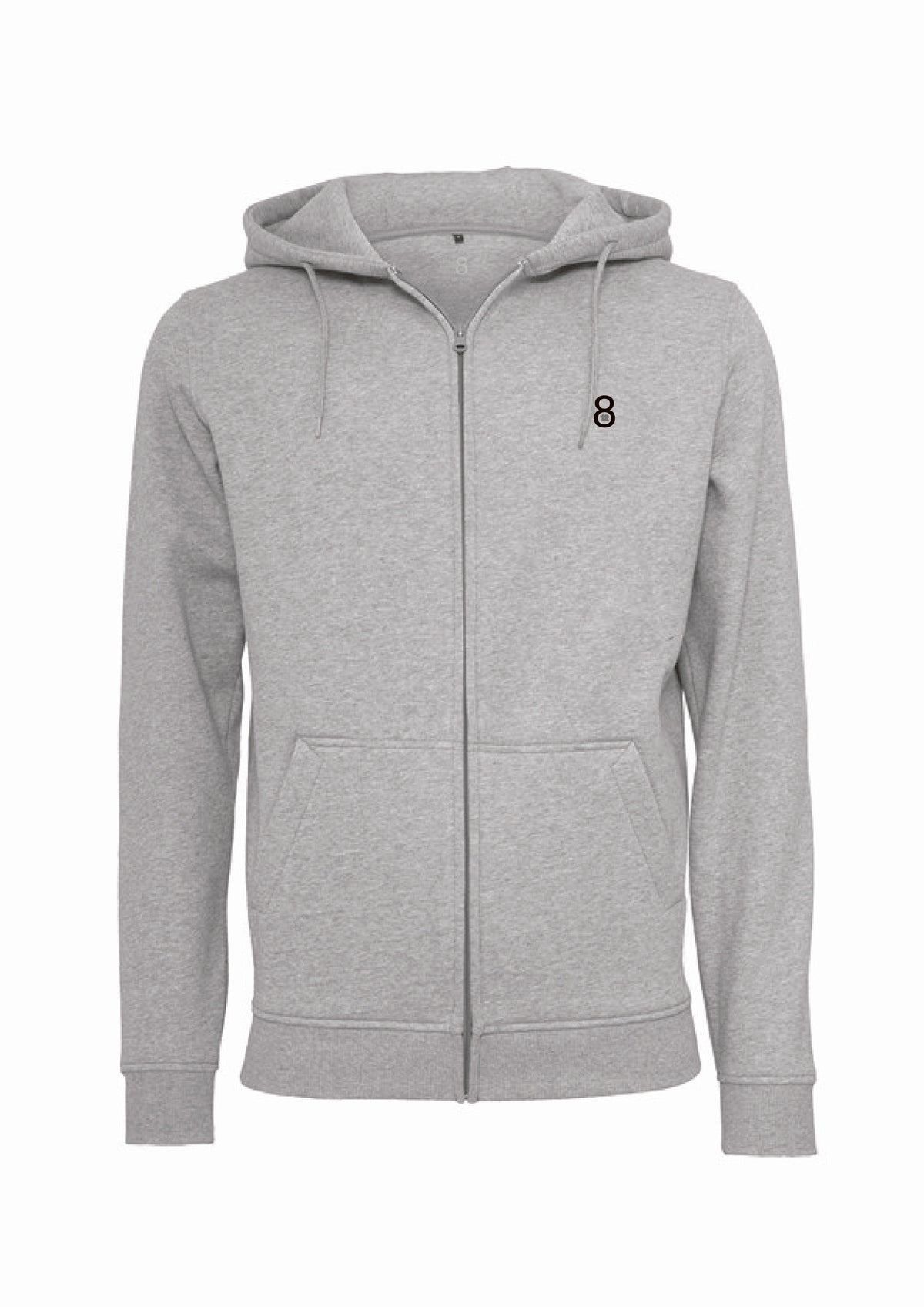 NEVER OFF-SEASON. ZIP HOODIE GREY