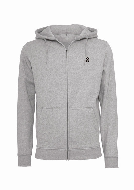 NEVER OFF-SEASON. ZIP HOODIE GREY